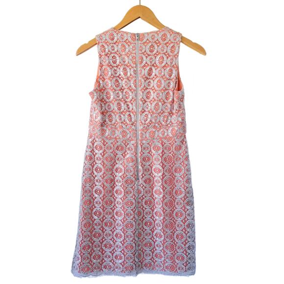 Ali Ro Eyes on You Orange Silver Metallic Lace Party Dress Size 4 Cocktail - Picture 9 of 9